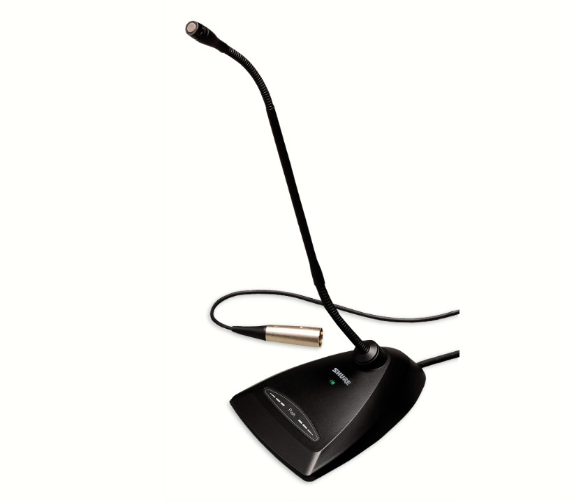 SHURE MX412D/S Schwanenhalsmikrofon mit Tischfuß, 30 cm Tischsprechstellenausführung