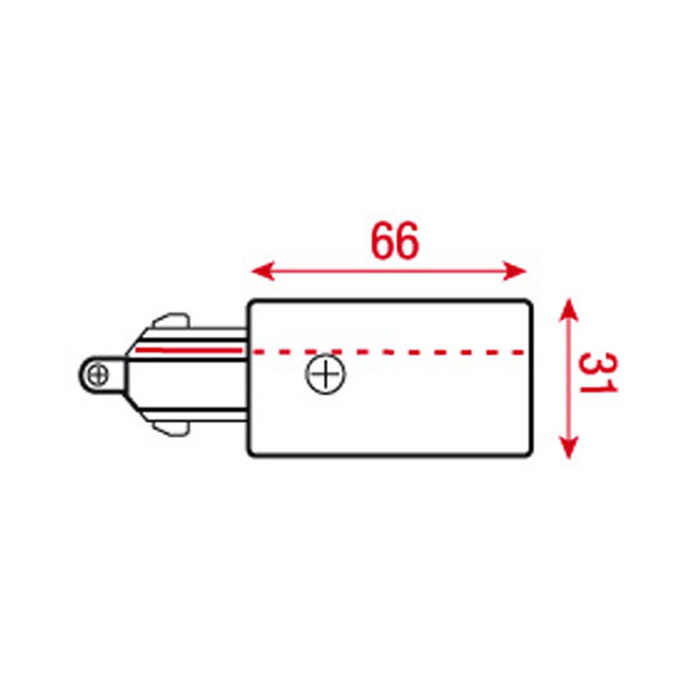 ARTECTA Right feed-in connector Black 3-circuit track IP20 Schwarz (RAL9004)