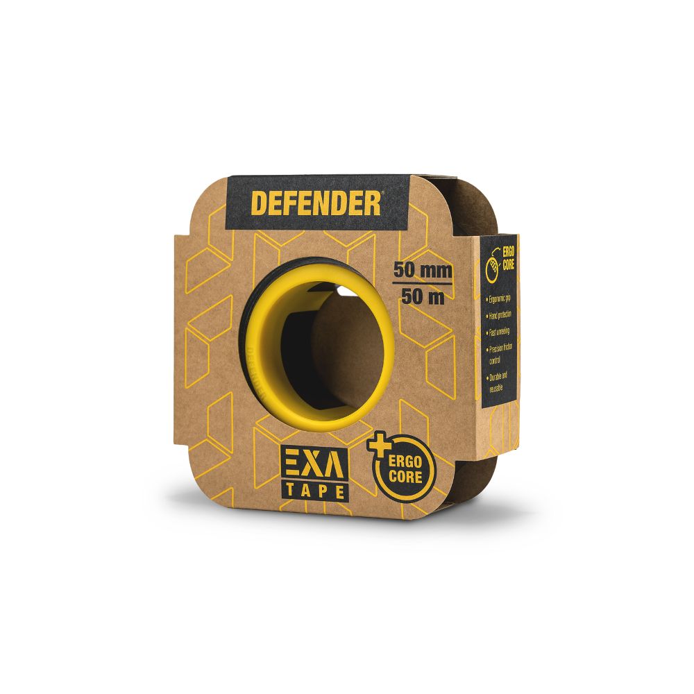 DEFENDER EXA-TAPE S 50 ERGO-CORE - Premium Gewebeklebeband, silber