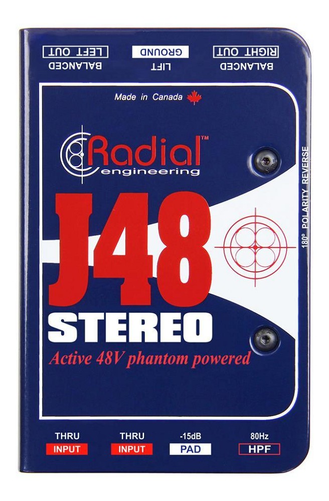 RADIAL J48 Stereo Phantom Powered Stereo Active Direct Box