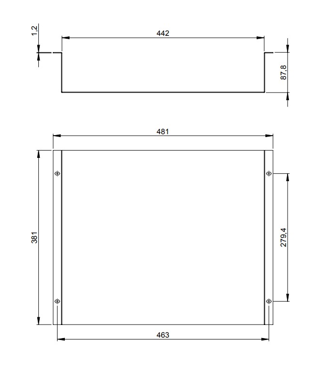 ADAM HALL 19" Parts 8756 - 19" Rackwanne 2HE | mit Klettband