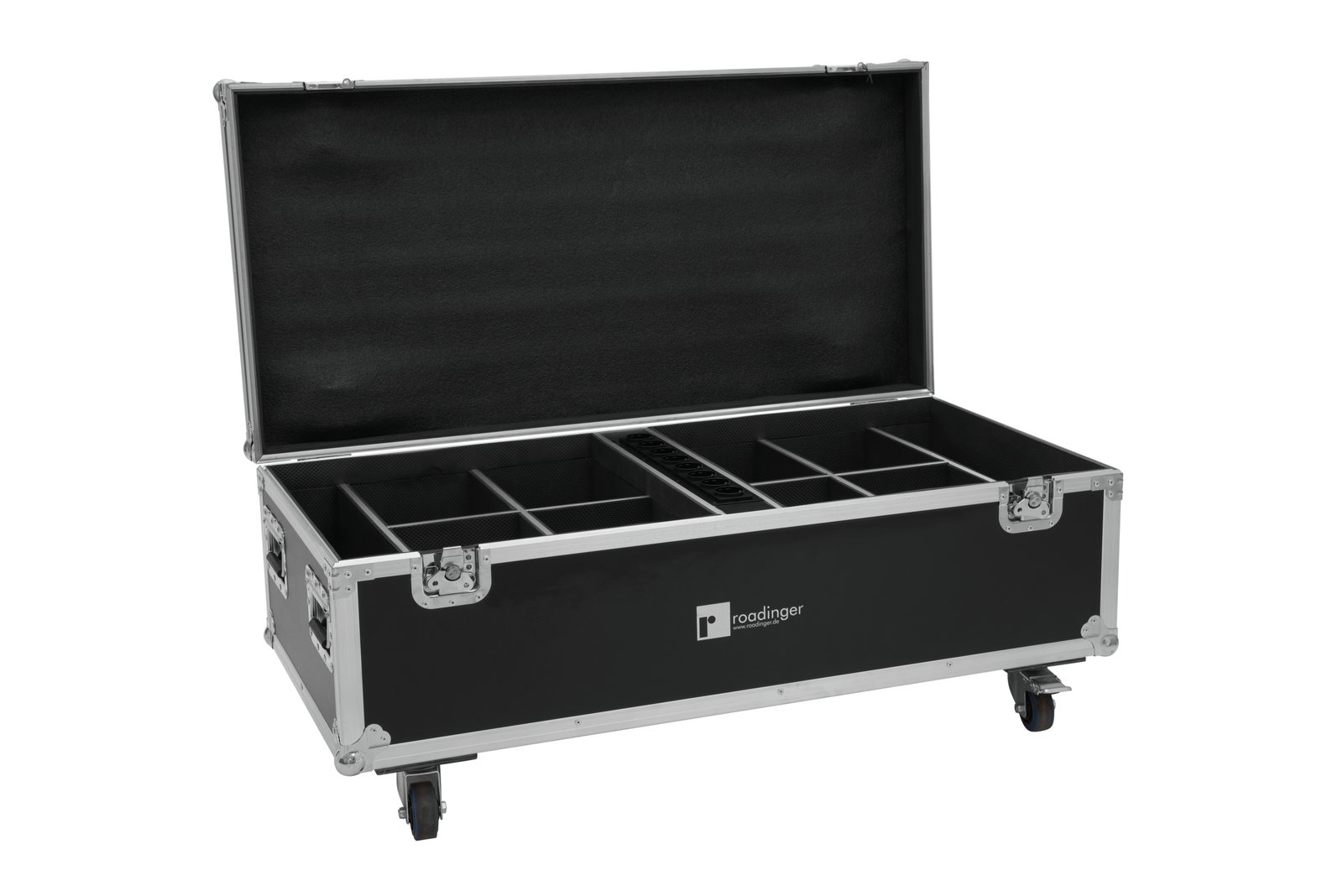 ROADINGER Flightcase 8x AKKU IP PAR 7 QCL WDMX with charging function