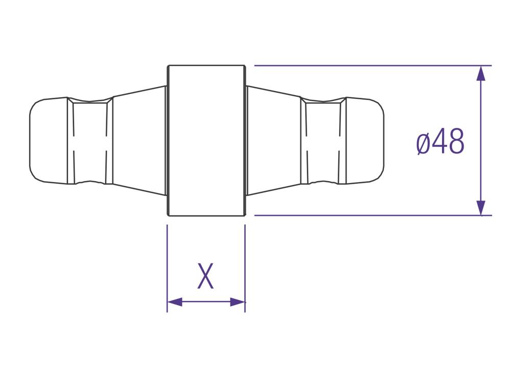 PROLYTE CCS6-S05 SPACER, male, 5mm, passend für 30/40er Serie, OHNE BOLZEN/SPLINT