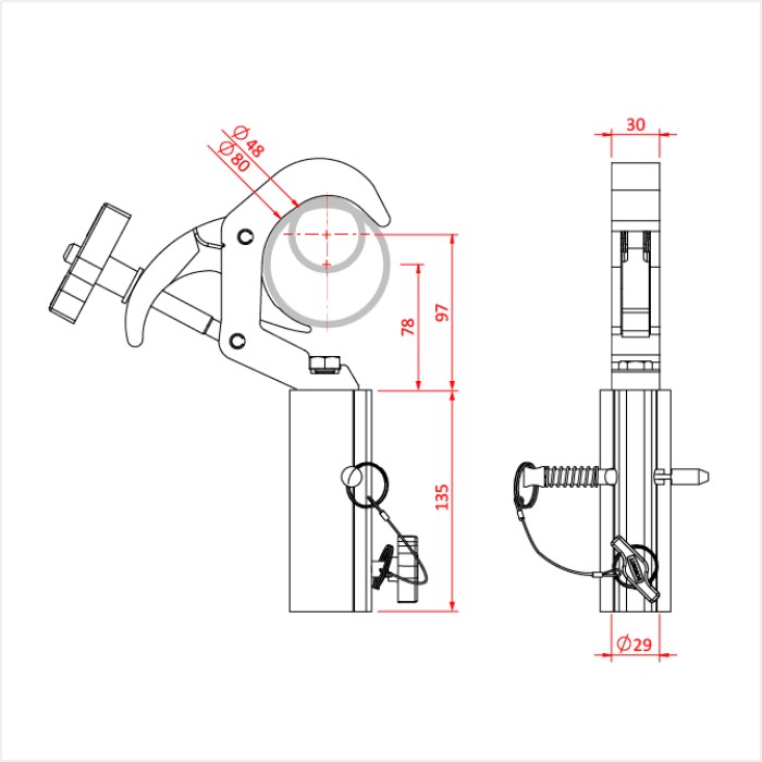 DOUGHTY T58541 Titan Quick Trigger TV Clamp Balck