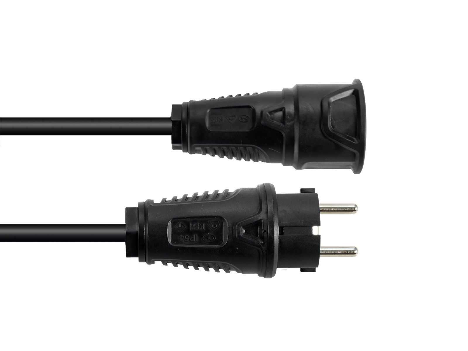 PSSO Verlängerung 3x2,5mm², 10m Schuko Kabel,  H07RN-F, Strom Kabel, schwarz, IP44