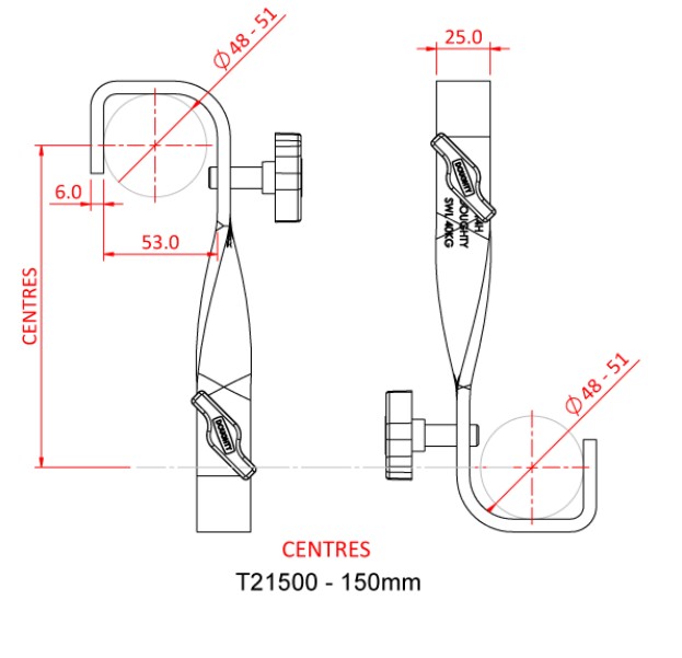 DOUGHTY T21500 90 S-Haken 150mm