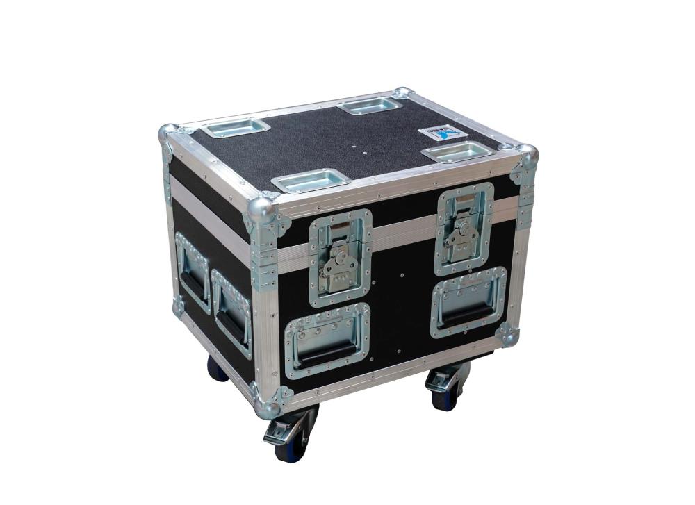 AMPTOWN CASES für ChainMaster D8+ 250 ULTRA MIT GRIFFEN, PVC schwarz, 4x Blue Wheel, 8x Klappgriff, stapelbar