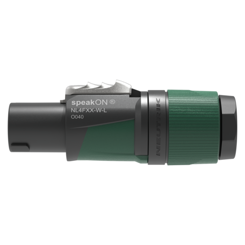 NEUTRIK NL4FXX-W-L Speakon 4pol Stecker, SCHWARZ, female, HIGH POWER, hohe Strombelastbarkeit, (für Kabel Ø 10-16mm)