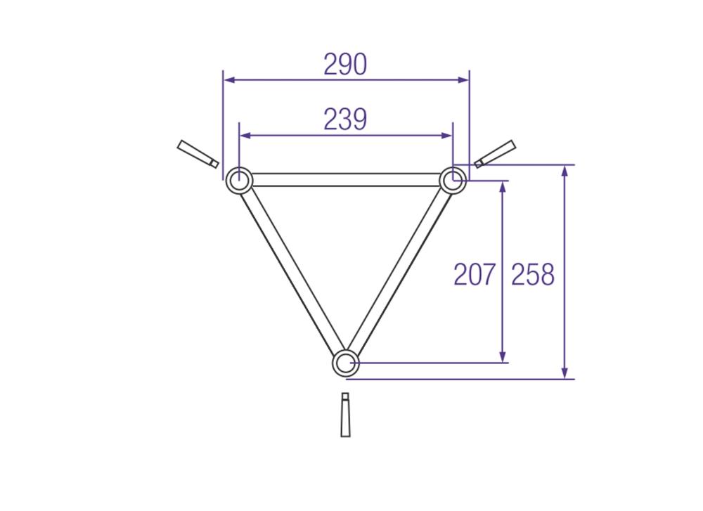 PROLYTE X30D C018 T-Stück, 3-Weg, 0.71m, SILBER, Spitze \/, 51x2mm,
