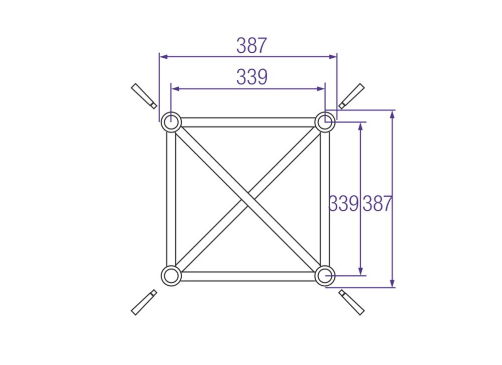 PROLYTE BOX-40V-A-001 Cornerblock Erweiterung, 211mm, SILBER, passend für H/X40V Cornerblock, OHNE SCHRAUBEN
