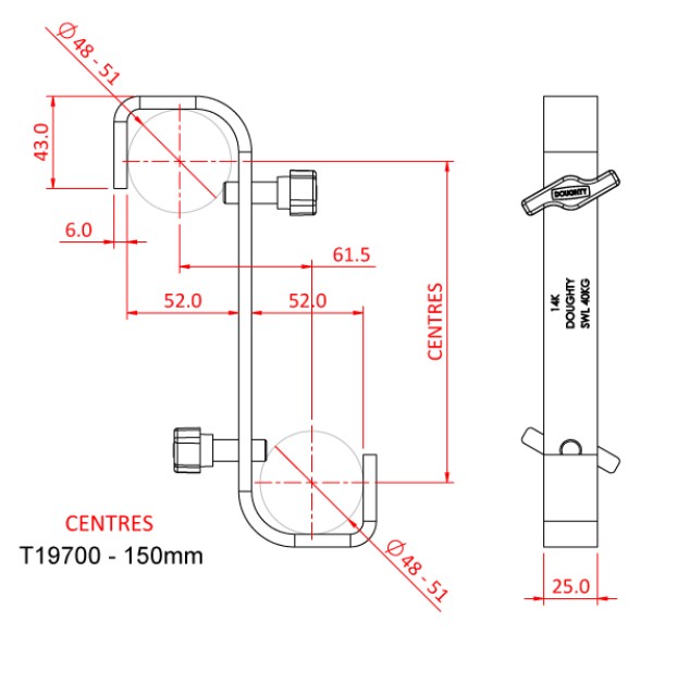 DOUGHTY T19700 S-Haken 150mm