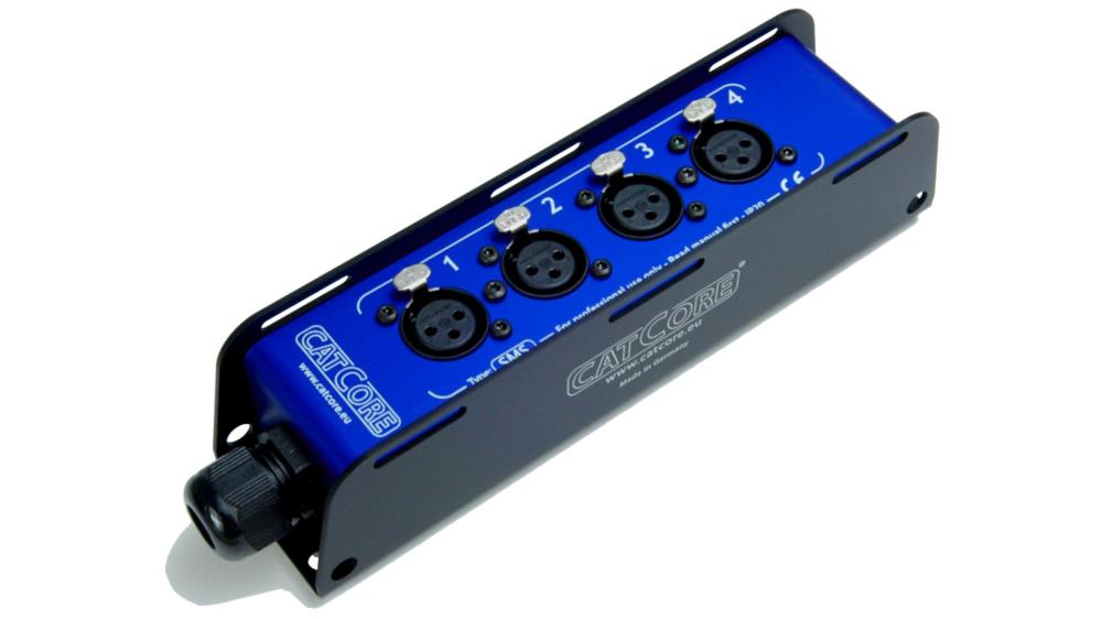 CATCORE SMS-I-3F – Installations-Stagebox 4x XLR 3-pol female, LSA+/Krone