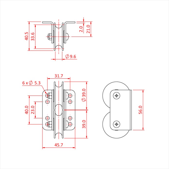 DOUGHTY T63778 Double Guide Pulley