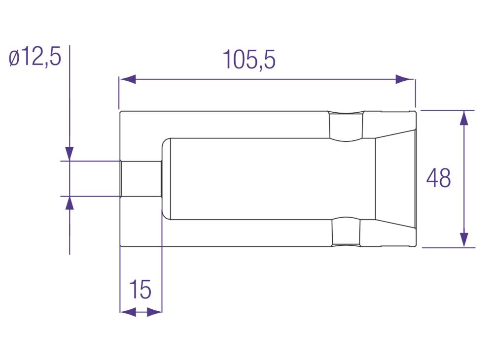 PROLYTE CCS6-653 Halbkonusverb., fem.,LochØ:12.5mm,L:105.5mm passend für 30/40er Serie, OHNE BOLZEN/SPLINT