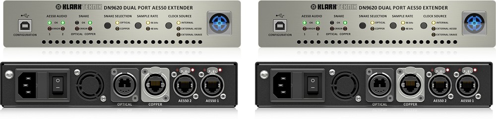 KLARK TEKNIK DN9620 Dual Port AES50 Extender and Multiplexer with up to 500 Meter Range (Pair
