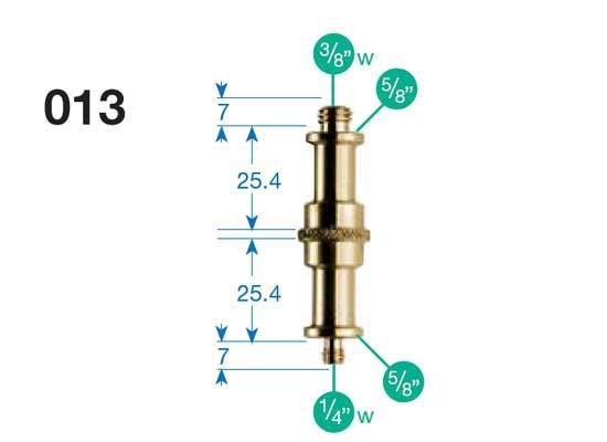 MANFROTTO 013 Adapter Spigot 5/8'', 1/4'' Gewinde (male) / 3/8'' Gewinde (male)
