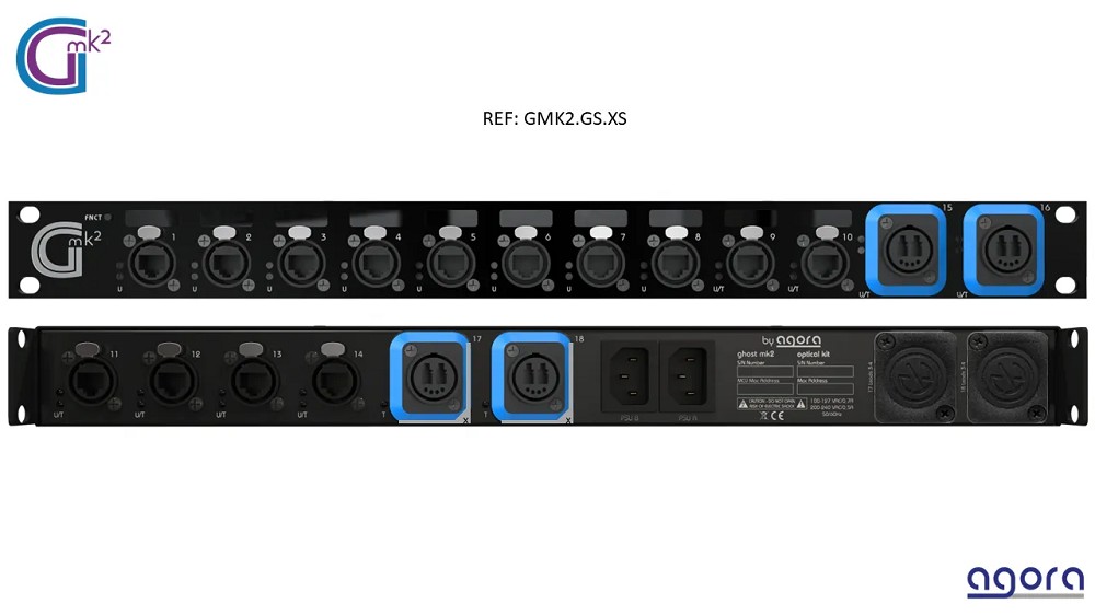 AGORA GHOST MK2 GMK2.GS.XS +2* TRANSMIT 1 Gbit ports - F.O DUAL OpticalCon Singlemode (front panel) + 2* TRANSMIT 10 Gbits ports - F.O DUAL OpticalCon Singlemode (rear panel)