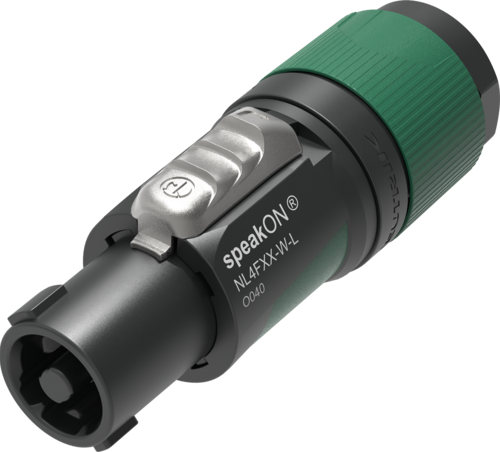 NEUTRIK NL4FXX-W-L Speakon 4pol Stecker, SCHWARZ, female, HIGH POWER, hohe Strombelastbarkeit, (für Kabel Ø 10-16mm)