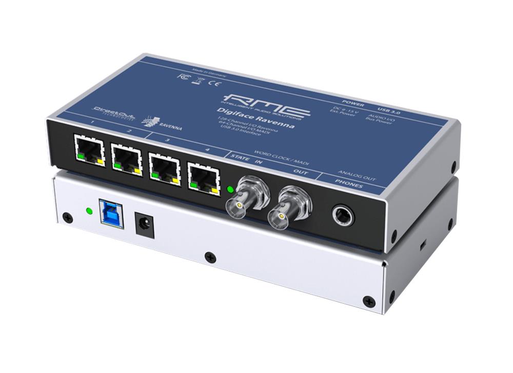 RME Digiface Ravenna USB Audio Interface, 256 Kanäle, USB 3.0, 4x RJ45, MADI, inkl. TotalMix Remote