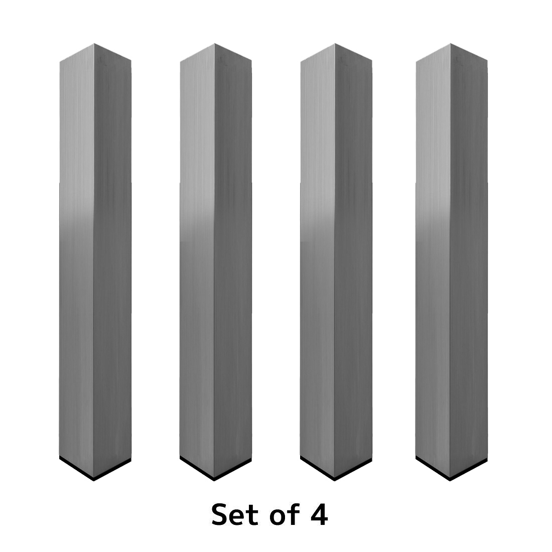 DURASTAGE 750 Fixed Leg Set 90cm (4 pcs) aus quadratischem Aluminiumrohr 60x60mm inkl. schwarzer Kunststoffkappe.