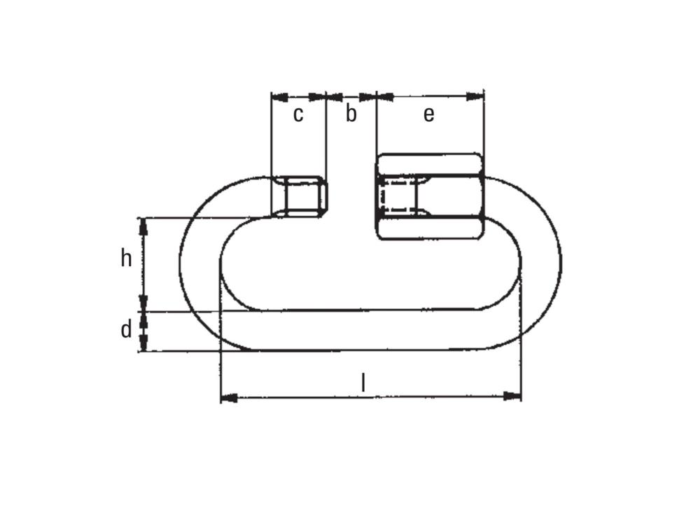 SAFETEX KSV-B-05.00-GO Schnellverbinder, 5mm, 280kg SF5, SCHWARZ, Öffnung: 13.2mm, Länge: 52.5mm, BGV C1