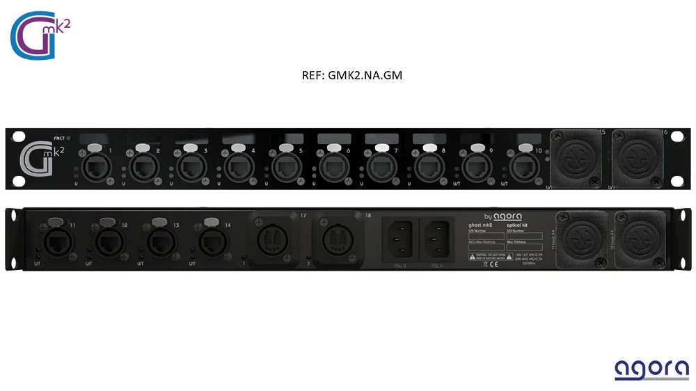 AGORA GHOST MK2 GMK2.NA.GM + No F.O option on front panel + 2* TRANSMIT 1 Gbit ports - F.O DUAL OpticalCon Multimode (rear panel)