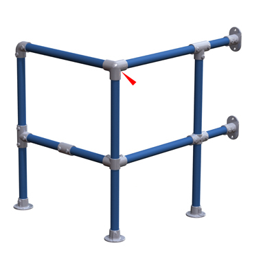 DOUGHTY T12800 PIPECLAMP 3 WAY ELBOW 90