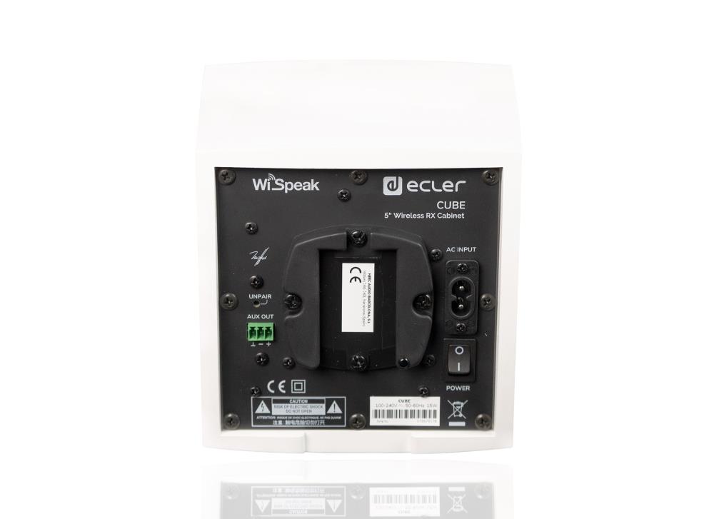 ECLER CUBE 5inch WiSpeak RX Cabinet WH für Stromschienen, weiß,5'', 32W/8Ohm, für WiSpeak System