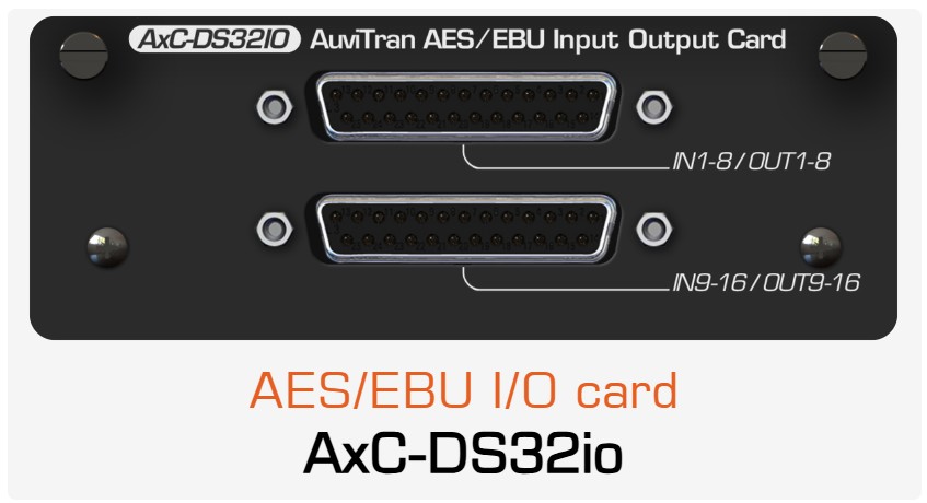 AUVITRAN AxC-DS32io – AES3 Interface-Karte mit 16 Eingängen / 16 Ausgängen