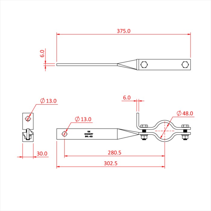 DOUGHTY T31500 BOOM ARM STANDARD (with safety point)