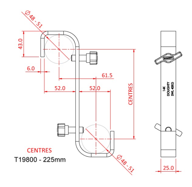 DOUGHTY T19800 S-Haken 220mm