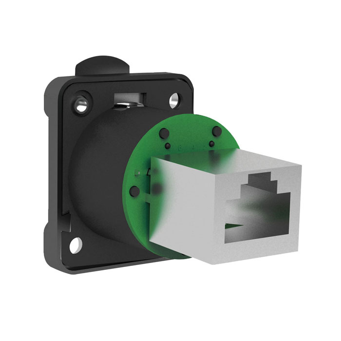 SEETRONIC  RJ45 Chassis Black Einbaubuchse, schwarz