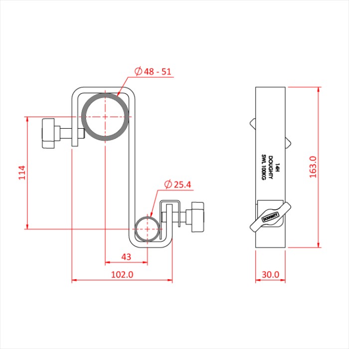 DOUGHTY T63753 BARREL BRACKET FOR SIX TRACK