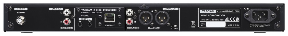 TASCAM MP-800U DAB Medienplayer mit Bluetooth-Option