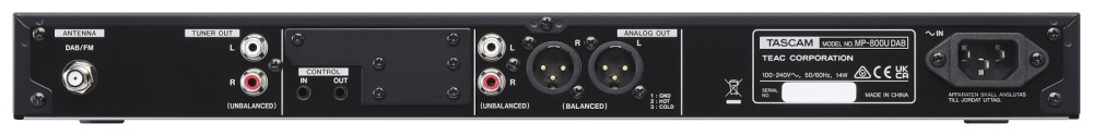 TASCAM MP-800U DAB Medienplayer mit Bluetooth-Option