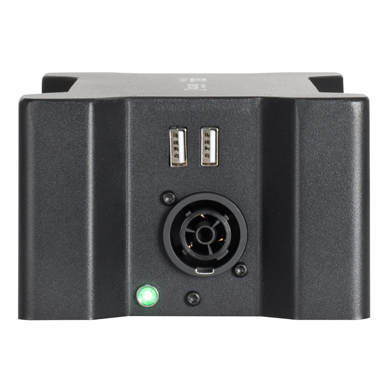 ADJ Power Bone: T1PC Stromverteilerbox Powercon 4x Powercon out, Tue1 in/ out durchschleibar