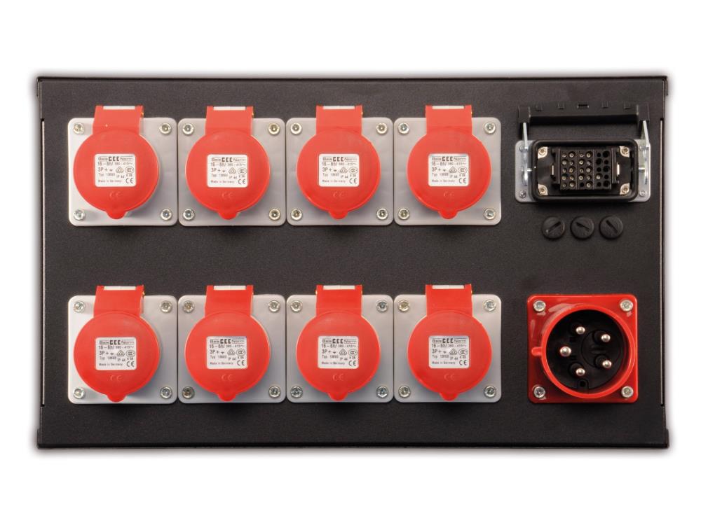 CHAINMASTER CM-801028 Motorcontroller, 8-Kanal, 19'', 6HE, IN: CEE 32A 5pol, OUT: 8x CEE 16A 4pol, Direktsteuerung
