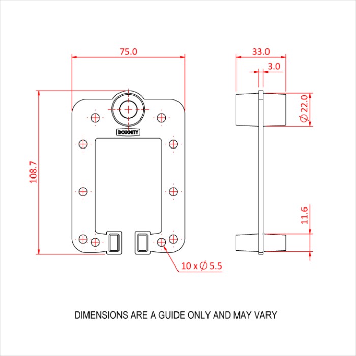 DOUGHTY T63748 SPIGOT PLATE SIX TRACK