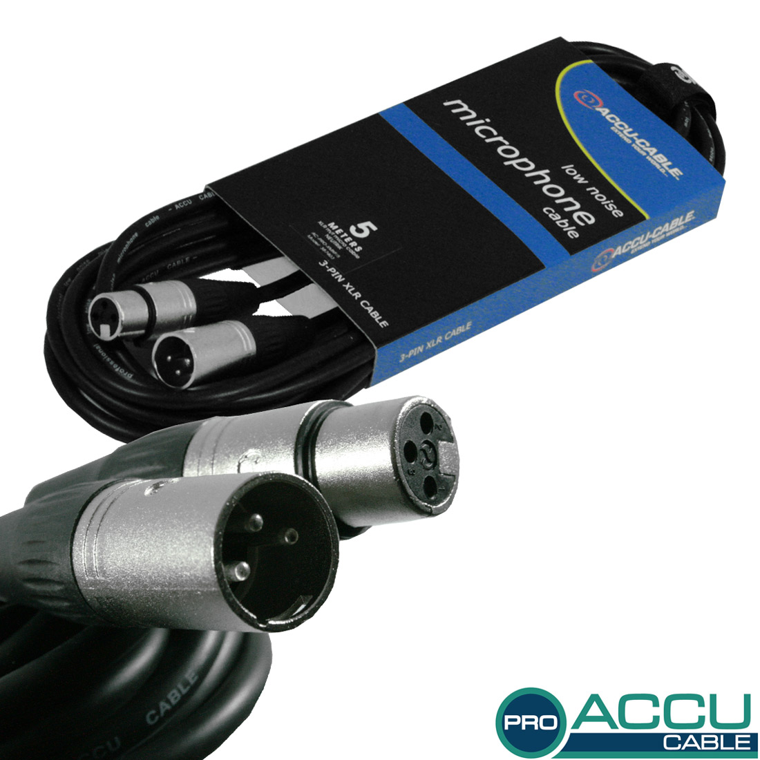 ACCU AC-PRO-XMXF/5 XLR m/f 5m Hochwertiges Mikrofon XLR Kabel 3pol