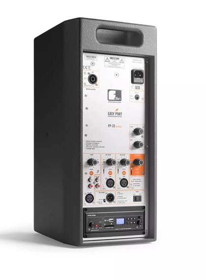 FOHHN FP-22 modular BT schwarz Aktivbox, prozessorgesteuert,4-Kanal Mischpult, Akku- und Netzbetrieb, Bluetooth / MP3 player