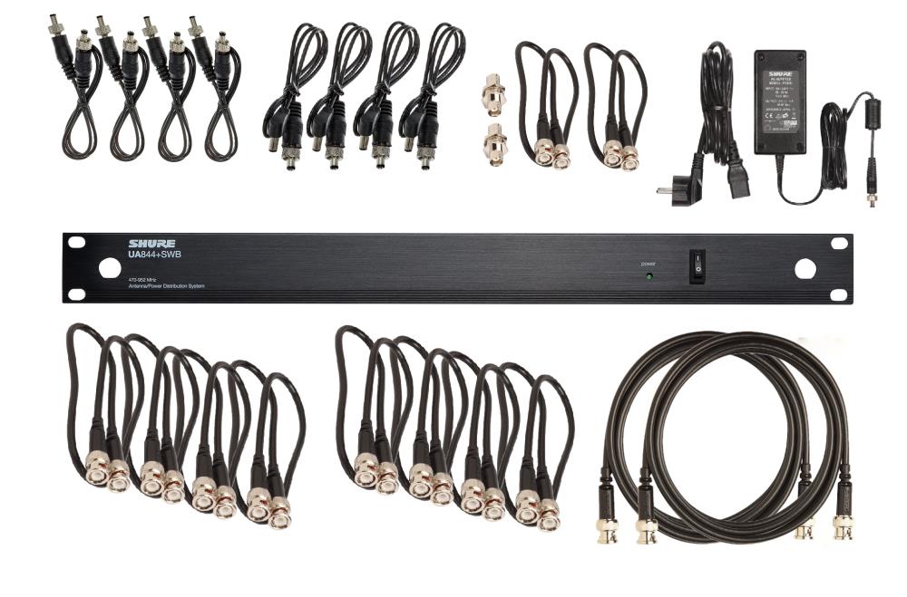 SHURE UA844+SWB-E Aktiver Antennensplitter 470 - 960 MHz inkl. Kabelset