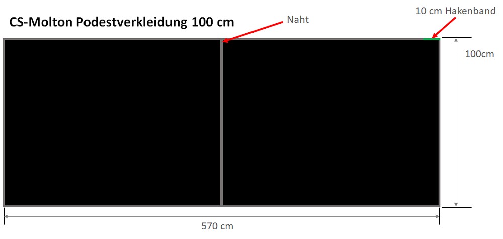OPTIQUIP CS Podestverkleidung 100 cm / 5,7 m / schwarz