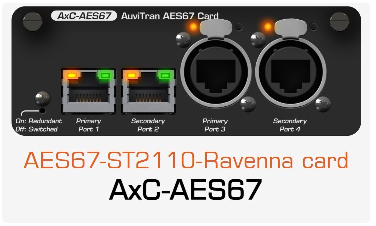 AUVITRAN AxC-AES67-64 – RAVENNA / AES67 / ST 2110-30 Netzwerkkarte, 64 In / 64 Out