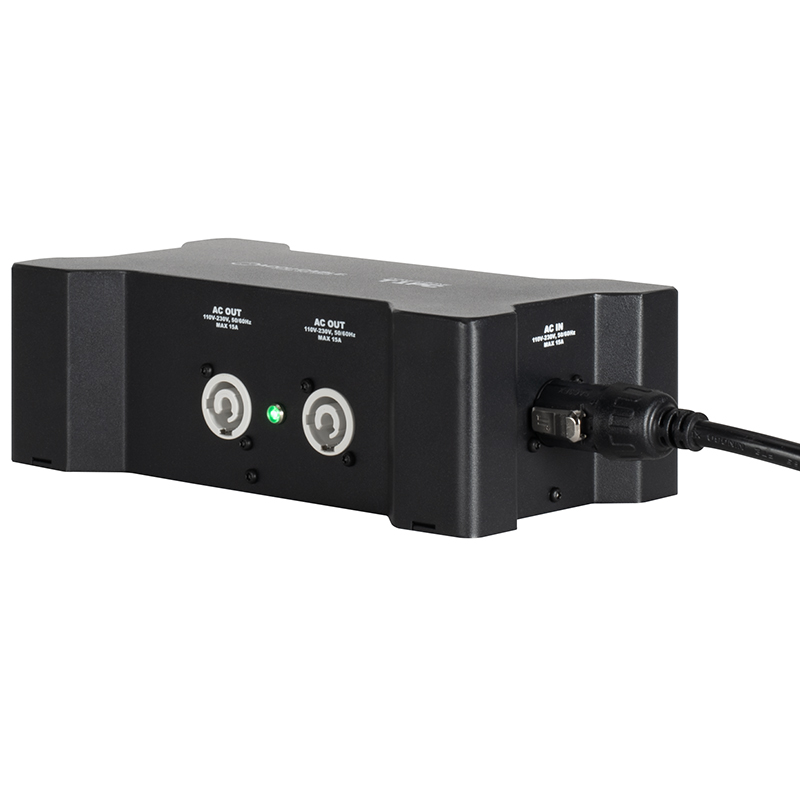 ADJ Power Bone: T1PC Stromverteilerbox Powercon 4x Powercon out, Tue1 in/ out durchschleibar