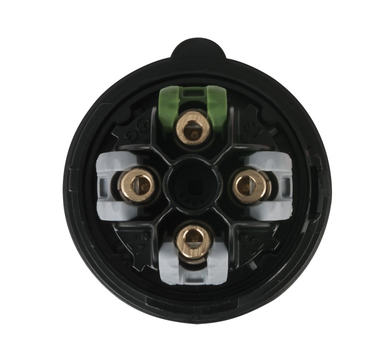 CEE 16A 400V 4p Plug Female Black, Turbo Twist, IP44 Kupplung schwarz für Motorenkabel