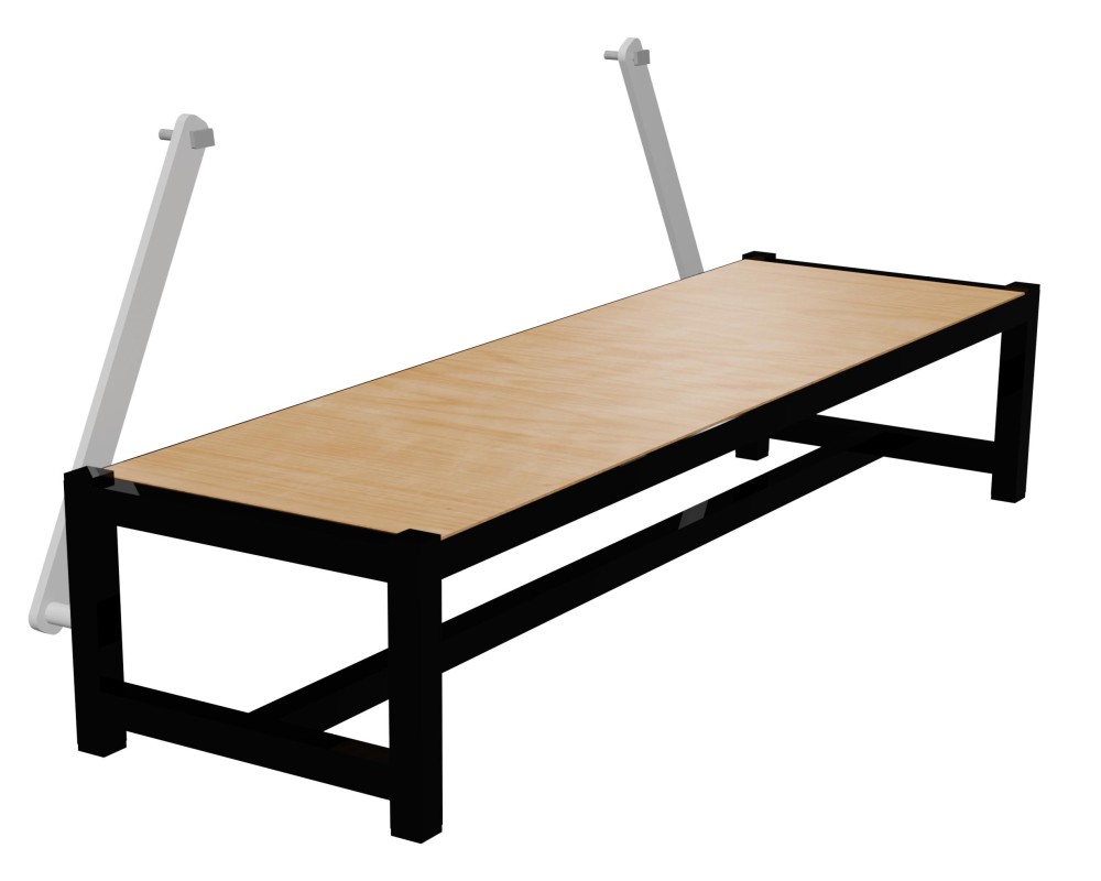 Treppe, Stahl, 1-stufig, Breite: 100 cm Buchenholztischlerplatte
