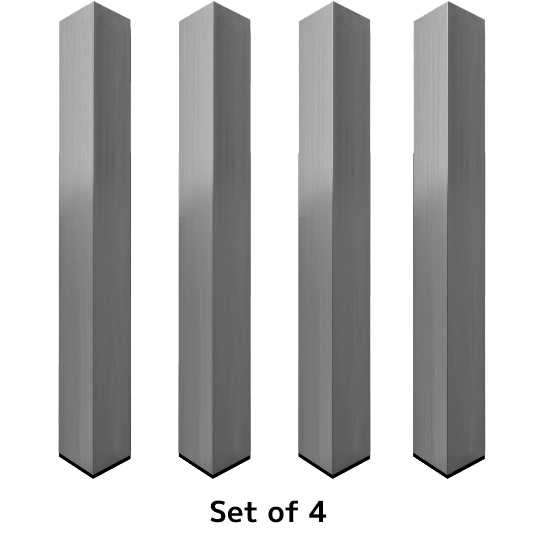 DURASTAGE 750 Steckfüße Set 100cm (4pcs) quadratischem Aluminiumrohr 60x60mm inkl. schwarzer Kunststoffkappe.