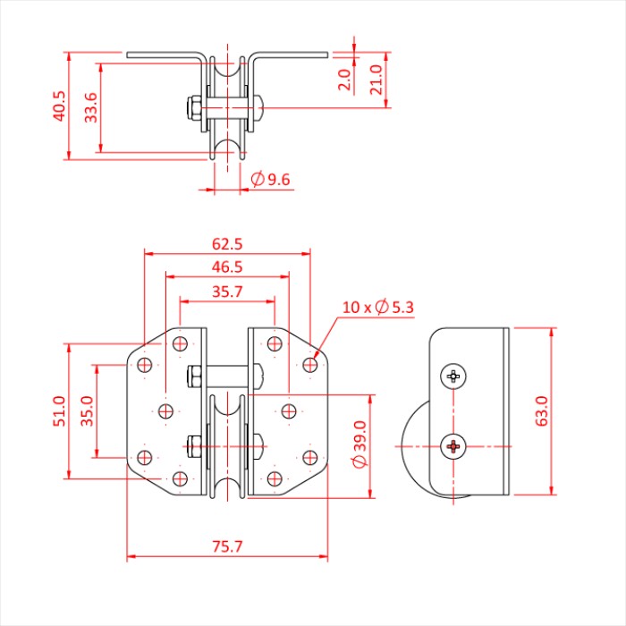 DOUGHTY T63777 SINGLE GUIDE PULLEY für SIX TRACK