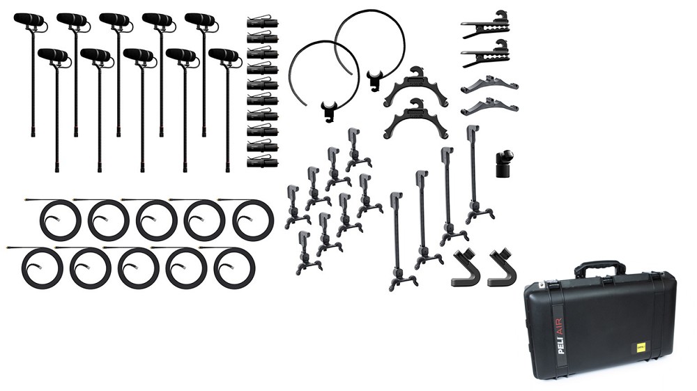 DPA KIT-4099-DP-10C-C 4099 CORE+ Classic Touring Kit, 10 Mics and accessories, Loud SPL, Cardboard Box