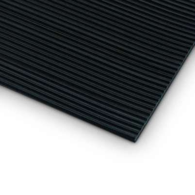 DEFENDER FEINRIEFMATTE 1m x 8m ribbed rubber mat | black | thickness 3mm